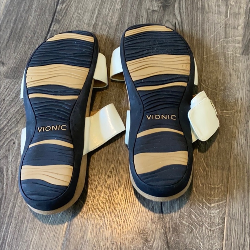 Vionic Leather Adjustable Slide Sandals - image 3